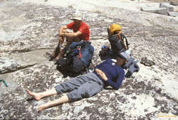 Rad Rad and Sherrif Sam, relaxing on the walk up to McCabe Pass