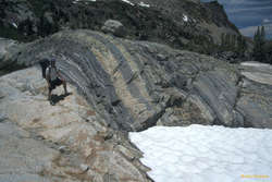 Scott and more interesting rock, near Steelhead Lake