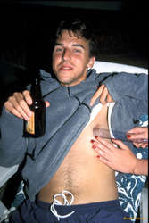 Mike getting his nipple measured