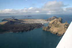 Flying into Heimaey