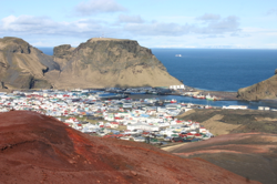 Eldfell, Heimaey, and Klíf (I will be up under the radio tower later)