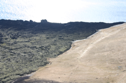 1973 eruption demarcation line. New lava on the left, old land on the right
