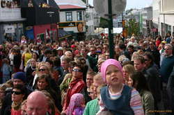 People lining the streets waiting for the parade