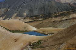 Pool of water sitting on a ridge top