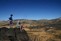 Mum and I at the top of a hill south of Hrafntinnusker