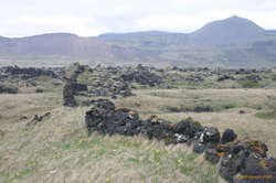 Old wall in the lavafields