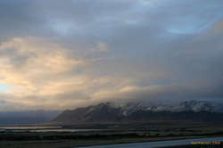 Late sunset over Esja from near Mosfellsbær