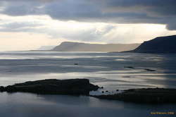 Skerries, with fjörds into the distance