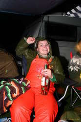 Hrafnhildur is prepared for wet weather