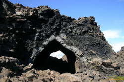 The front door to Kirkjan, Dimmuborgir