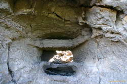 Lava melt layers, just like in limestone caves