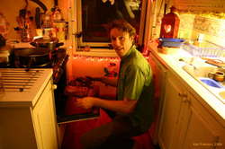 Dinner goes in the oven