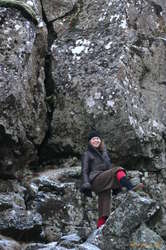Anastassia playing on the rocks