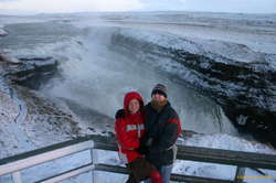 Mike and Anastassia at Gullfoss