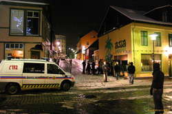 The Police come to break up an unruly mob of drunken boys