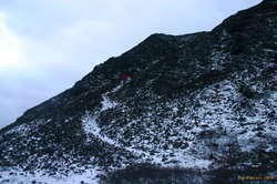 Guido walking down the crater rim