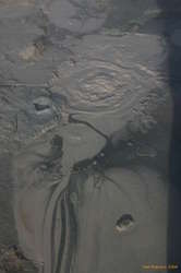 Coloured mud bubbles at Gunnuhver