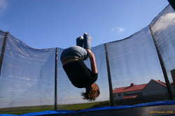 Anna showing her moves on the tramp