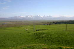 Sunny spring day near Borganes, looking south