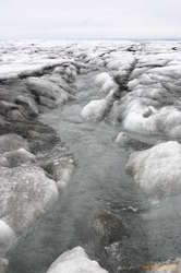 Nice big stream running across the glacier