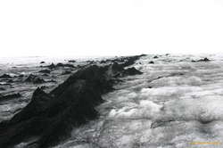 Perfect lines of Tephra, near the middle, looking up stream