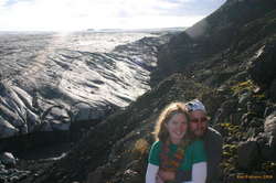 Jared and Nerida posing after lunch (at 9pm)