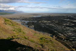 We'd been crawling around that black mucky pile of ice on the right all morning