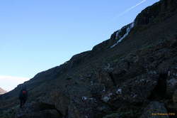 Steinar walking up the hill