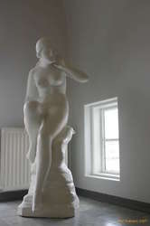 Statue on the steps of the old hospital