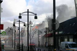 Some flames break loose