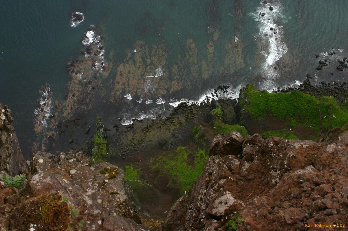 The view down to the sea