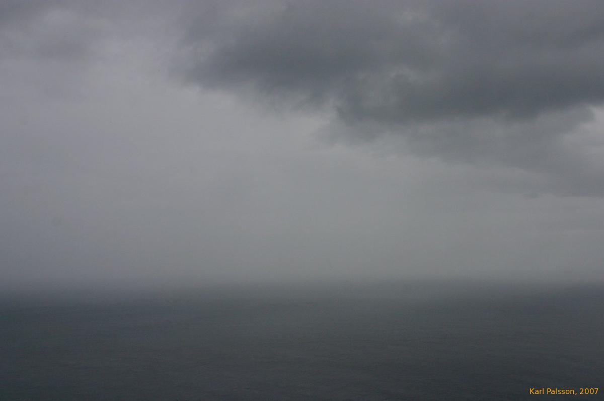 Looking out to the grey empty arctic