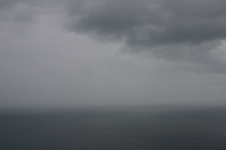 Looking out to the grey empty arctic