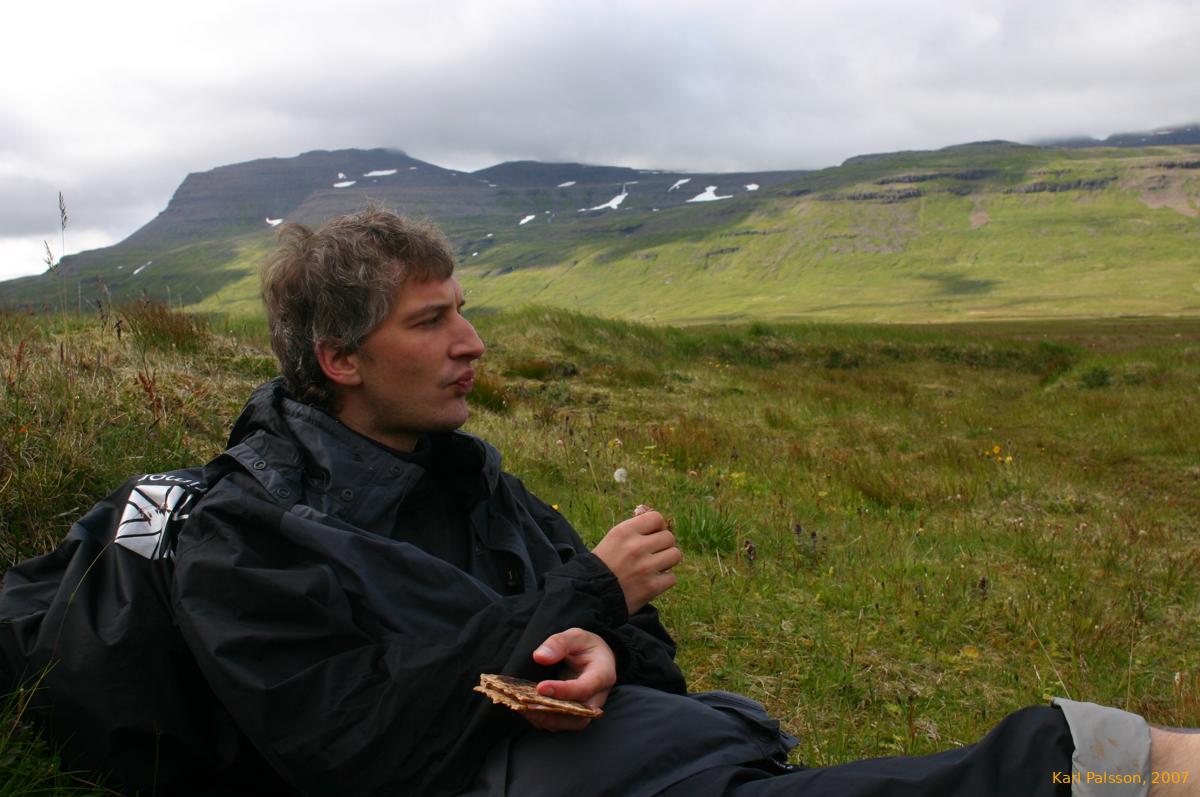 Wolfgang enjoys some lunch