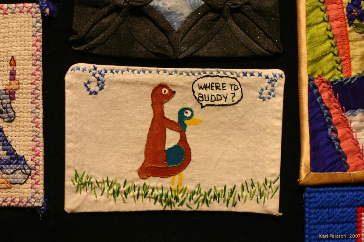 The peaceful mink and duck