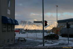 Sun sneaking through on Esja