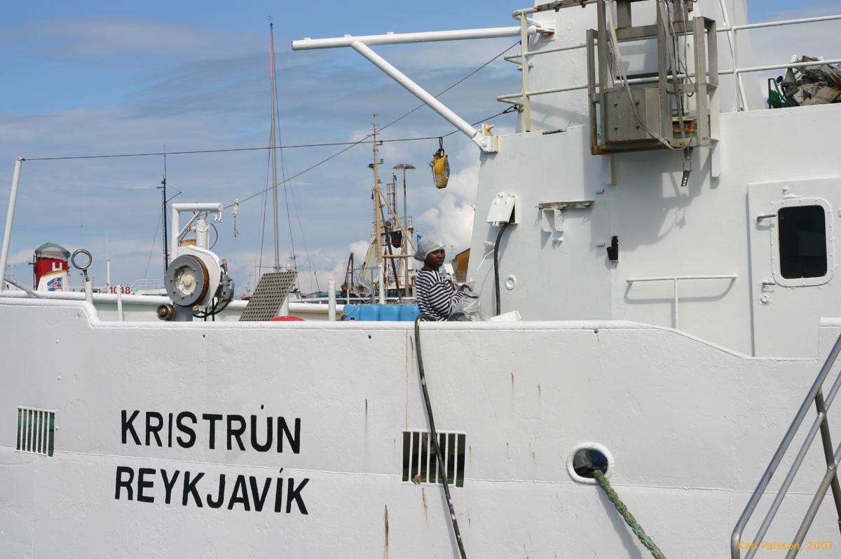 A Girl painting a boat