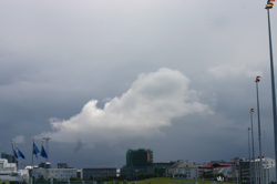 A cloud over a theatre