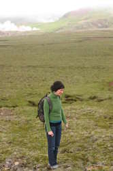 Rakel laughing in the wilderness