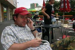 Guido kicking back at Segafredo