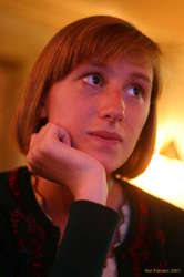 Liza deep in thought at Prikið