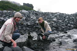 Where there's a river, stack stones! Nicky and Liza