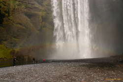 Rainbows at the bottom of Skogarfoss