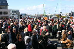 The party rolls on behind