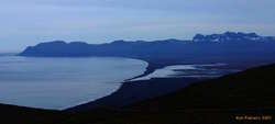 Looking across Héraðsflói towards Dyrfjöll