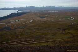 Héraðssandur and Jökulsá á dal, across to Dyrfjöll, from Hellisheiði (route 917)