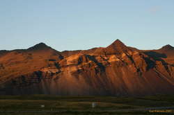 Sunset on the hills near Höfn