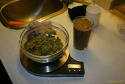 Hops and yeast slurry