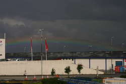 Rainbows and steaming roofs