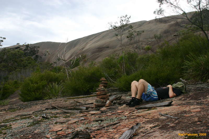 Matthew resting on West Bald Rock